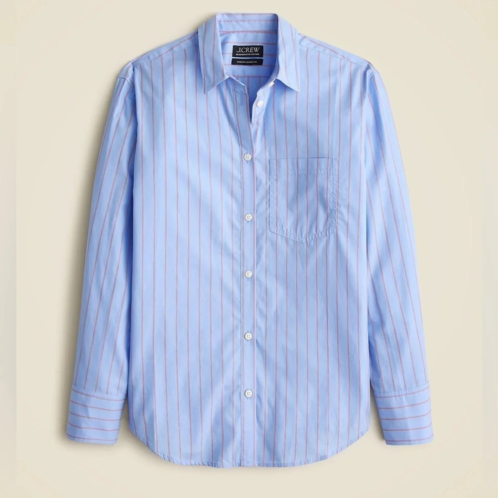 J. Crew Garçon Women’s Blue and red Striped Button Down Shirt size 6